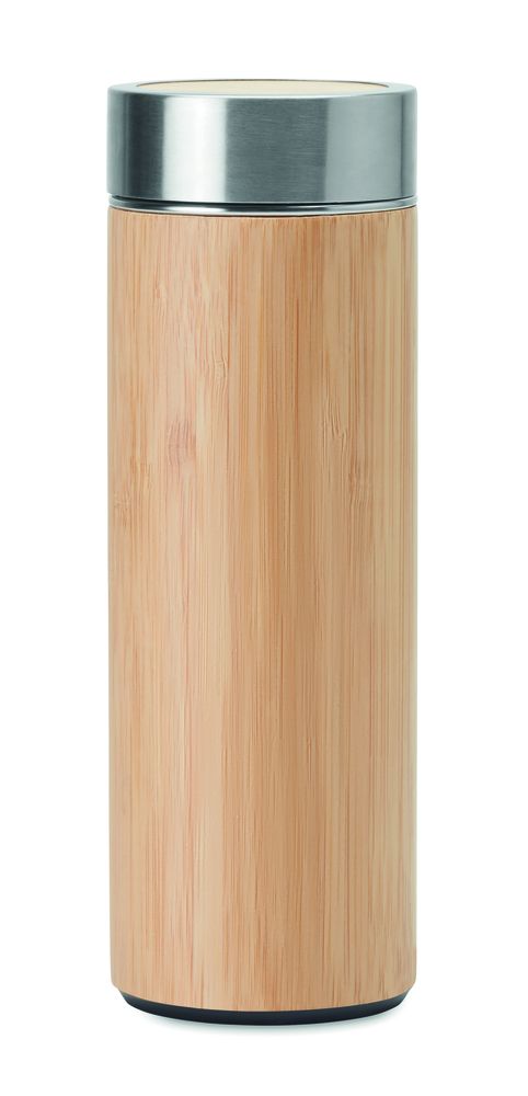 GiftRetail MO9421 - BATUMI Double wall bamboo flask 400ml