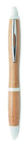 GiftRetail MO9485 - RIO BAMBOO Ball pen in ABS and bamboo White