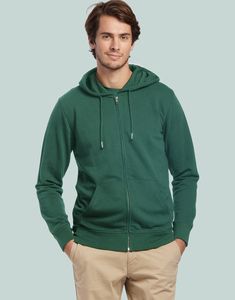 Les Filosophes MONTAIGNE - Unisex Organic Cotton Zipped Hoodie Made in France Bottle green