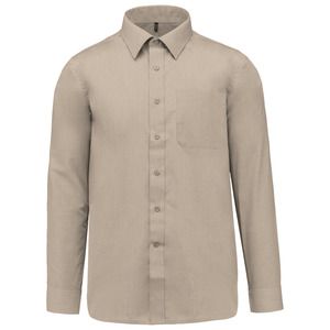 Kariban K545 - JOFREY - MEN'S LONG SLEEVE EASY CARE POLYCOTTON POPLIN SHIRT Beige