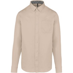 Kariban K586 - Men's Nevada long sleeve cotton shirt Angora (Natural)