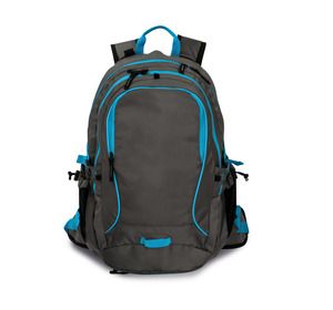 Kimood KI0172 - Urban/outdoors backpack with helment mesh Light Titanium / Tropical Blue