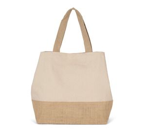 Kimood KI0235 - Cotton canvas & jute shopping bag Light Sand / Natural