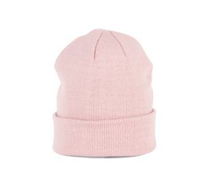 K-up KP031 - KNITTED TURNUP BEANIE Pale Pink