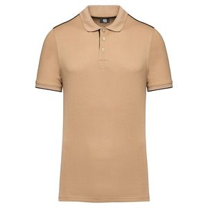 WK. Designed To Work WK270 - Men's short-sleeved contrasting DayToDay polo shirt Camel/Black