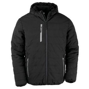 Result R240X - Recycled black compass quilted jacket Black / Grey