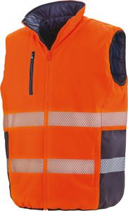 Result R332X - Reversible soft padded safety gilet Fluorescent Orange/Navy