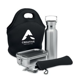 GiftRetail MO6765 - ILY Lunch set in stainless steel Black