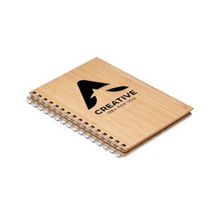 GiftRetail MO6790 - BRAM A5 ring bound Bamboo notebook Wood