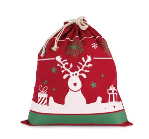 Kimood KI0735 - Drawstring bag with Christmas patterns Cherry Red