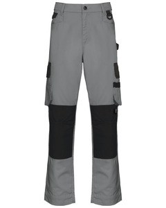 WK. Designed To Work WK742 - Men’s two-tone work trousers Silver/ Black