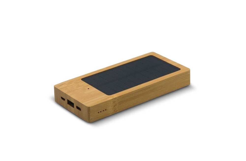 TopPoint LT91276 - Powerbank bamboo with solar panel 8.000mAh