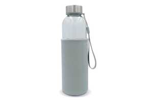 TopPoint LT98822 - Water bottle glass with sleeve 500ml transparent grey