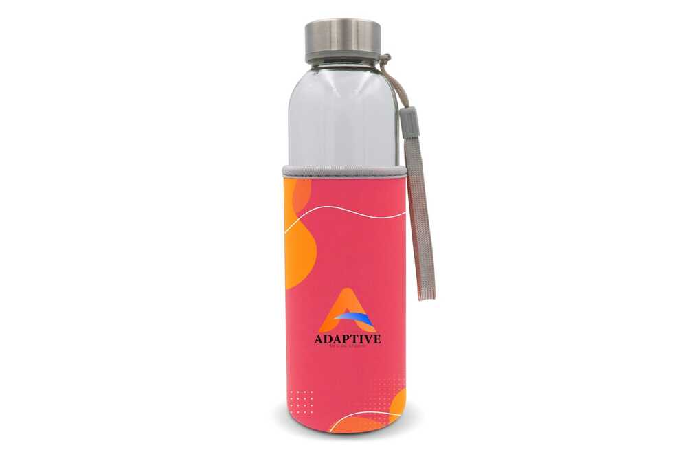 TopPoint LT98823 - Water bottle glass with custom made sleeve 500ml