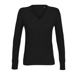 NEOBLU 03988 - Sullivan Women V Neck Sweater Deep Black