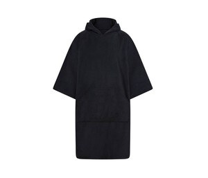 TOWEL CITY TC810 - ADULTS TOWELLING PONCHO Black