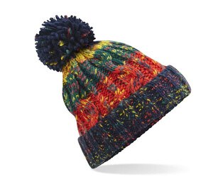 Beechfield BF486 - Corkscrew beanie with pompom Crackling Campfire