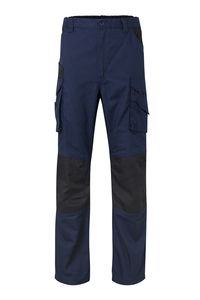 Velilla 103011B - TWO-TONE CANVAS TROUSERS Navy Blue/Black