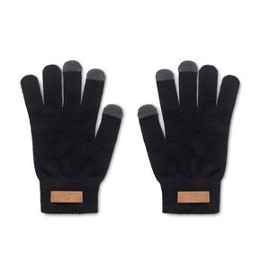 GiftRetail MO6955 - DACTILE RPET tactile gloves Black