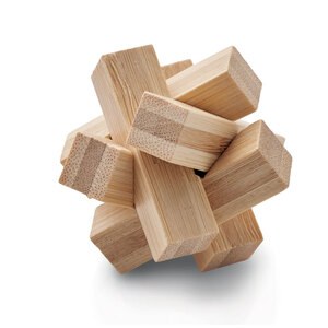 GiftRetail MO6987 - CUBENATS Bamboo brain teaser star shape Wood