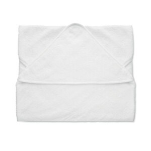 GiftRetail MO2253 - HUGME Cotton hooded baby towel White