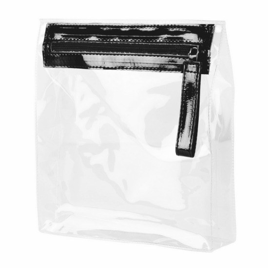 EgotierPro 34026 - Transparent PVC Bag with Zip, 3 Colors AGATHA
