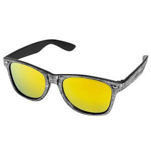 EgotierPro 38056 - Colored Wood-Imitation Sunglasses with UV400 Mirror Lenses TIMBER Grey