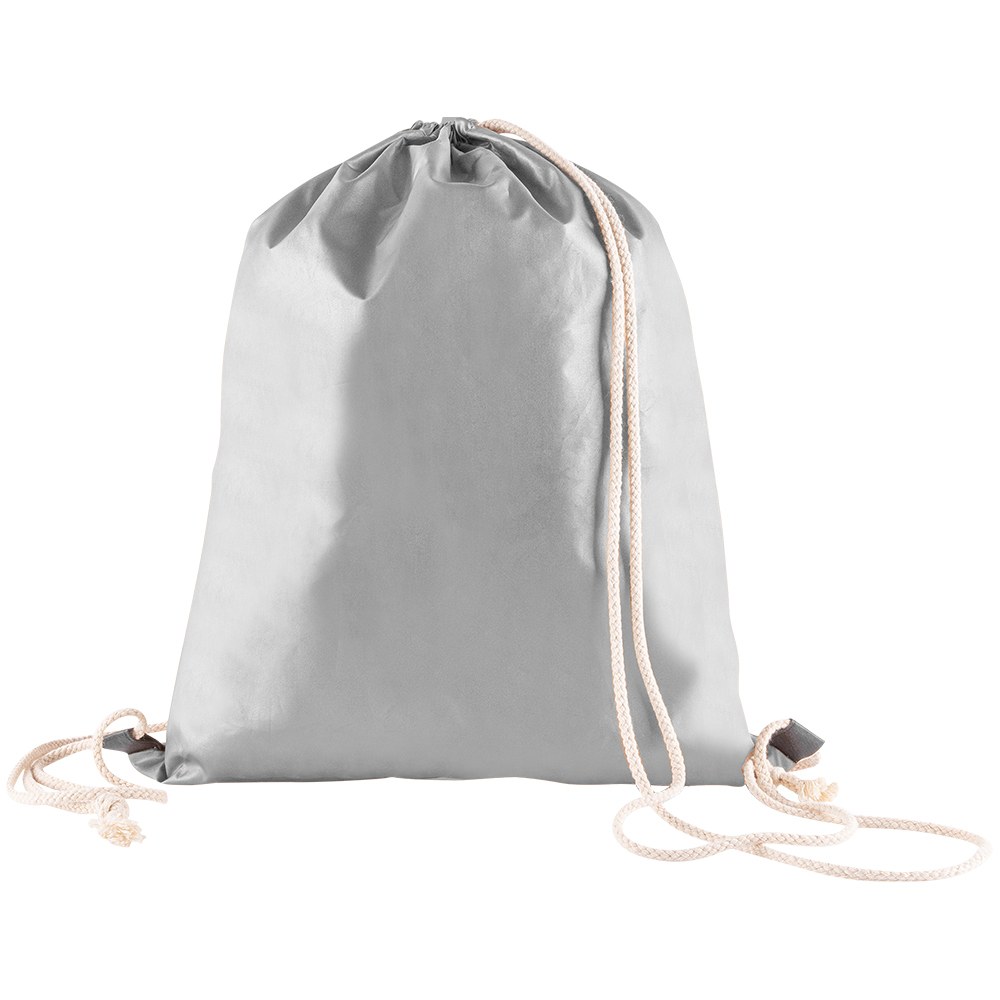 EgotierPro 38547 - Metallic Finish Polyester Backpack with Cotton Handles BEAM