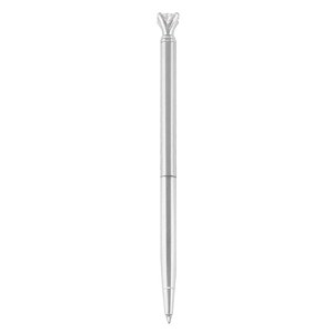 EgotierPro 38524 - Metal Ballpoint Pen with Stone Top GEM Silver