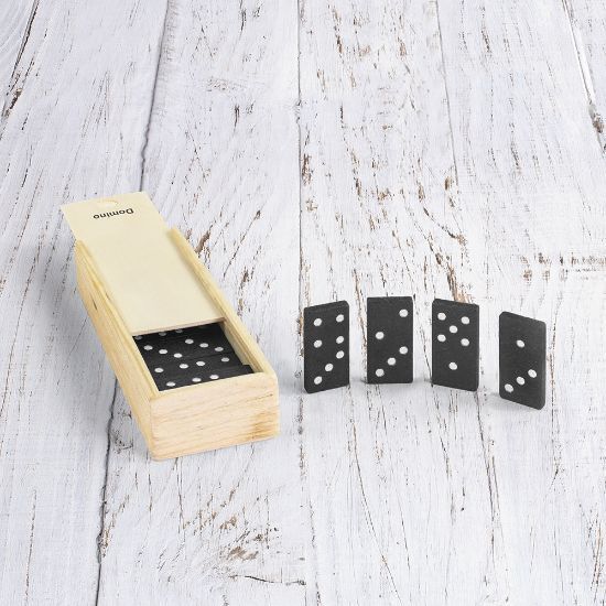 EgotierPro 39029 - 28-Piece Dominoes Set in Wooden Box DOMINO