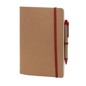 EgotierPro 50031 - Eco-Friendly Notebook with Pen and Elastic Band LOFT Red