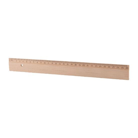 EgotierPro 50077 - 30 cm Wooden Ruler DROIT
