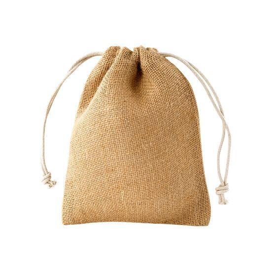 EgotierPro 50612 - Jute Gift Bag with String Closure PACIFIC