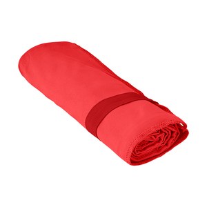 EgotierPro 50685 - Microfiber Towel with Elastic, 80% RPET Red
