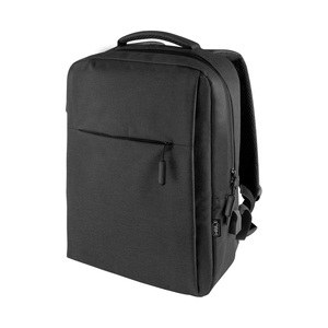 EgotierPro 52528 - RPET Polyester Backpack with USB Port Black