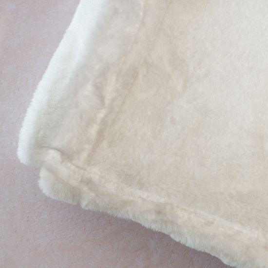 EgotierPro 53547 - Soft 500 gr/m² Polyester Blanket with Cotton Ribbon KANIN