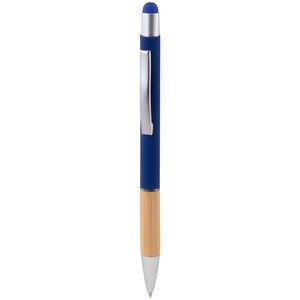 EgotierPro 53564 - Recycled Aluminum & Bamboo Pen with Pointer ANDIKA Navy Blue