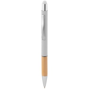 EgotierPro 53564 - Recycled Aluminum & Bamboo Pen with Pointer ANDIKA White