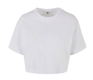 BUILD YOUR BRAND BY264 - LADIES SHORT OVERSIZED TEE White