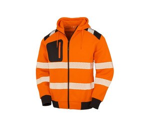 Result RS503X - HV polyester HV zipped hood Fluo Orange / Black