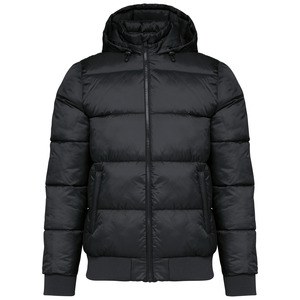 Kariban K6166 - Unisex recycled ribstop jacket with hood Black