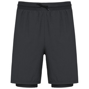 PROACT PA1032 - Eco-friendly Sport short with inner layer 2 in 1 Black