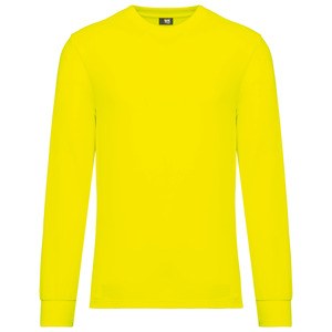 WK. Designed To Work WK318 - Unisex eco-friendly polycotton long sleeved t-shirt Fluorescent Yellow