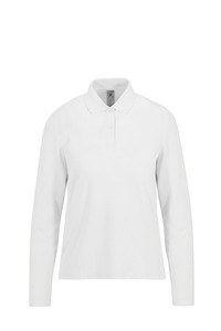B&C CGPW464 - MY POLO 210 Ladies' long sleeves White