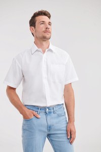 Russell Collection RU935M - Mens Short Sleeve Polycotton Easy Care Poplin Shirt