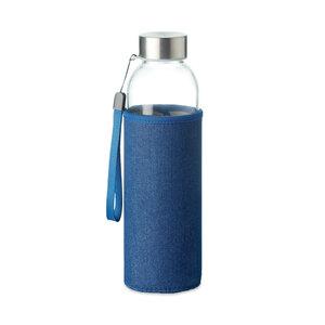 GiftRetail MO6192 - UTAH DENIM Glass bottle in pouch 500 ml