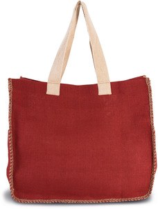 Kimood KI0248 - JUTE BAG WITH CONTRAST STITCHING