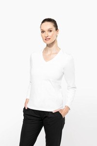 Kariban Premium PK307 - Ladies V-neck long-sleeved Supima® t-shirt