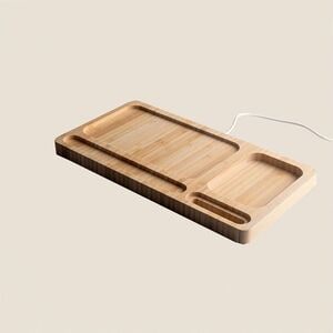 EgotierPro 50638 - Bamboo 10W Charging Base & Organizer SHEN