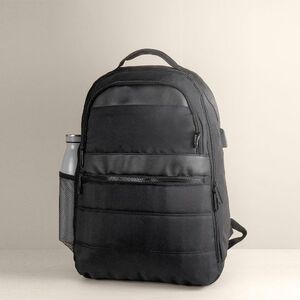 EgotierPro 52081 - RPET Backpack with Padded Laptop Compartment, USB WAY